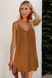 Brown White/Black/Blue/Green/Apricot Buttoned Slip Dress LC220704-17