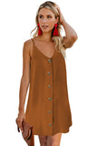 Brown White/Black/Blue/Green/Apricot Buttoned Slip Dress LC220704-17