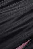 Black Black/Grey Shawl Neckline Open Front Cardigan LC8511697-2
