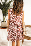 Pink Leopard Print Tiered Ruffled Sleeveless Mini Dress LC2211507-10