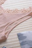 Pink White/Black/Sky Blue/Pink Floral Lace Crochet Swiss Dot Tank Top LC2564983-10