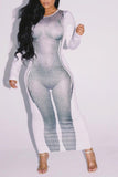 White Body Printing Maxi Dress