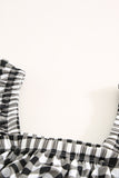 Black Gingham Crop Top Tie-up High Waisted Bikini Set LC433070-2