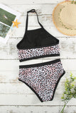 Leopard Leopard/Zebra Print Sleeveless Halter Neck Bikini Swimwear LC433013-20