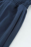 Blue White/Black/Red/Blue/Apricot Flutter Sleeve Smocked Wide Leg Jumpsuit LC643773-5