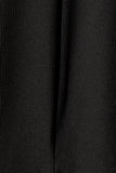Black Black/Blue/Navy Blue/Gray Tie Front Knit Midi Dress LC618684-2