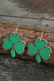 LC013782-9, Green Shamrock Leopard PU Earrings