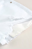 White White Distressed Frayed Denim Shorts LC783905-1