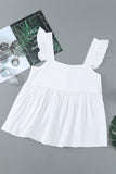 White White/Black/Green/Khaki Flutter Shoulder Babydoll Top LC2564984-1