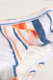 Multicolor Striped Print U Neck Mid Waist Bikini Swimsuit LC433015-22