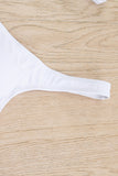 White White/Black/Red/Blue/Yellow/Violet/Green/Pink/Khaki Plain Ribbed Texture Sexy Bikini Set LC44575-1