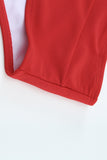 Red White/Black/Red/Blue/Yellow/Violet/Green/Pink/Khaki Plain Ribbed Texture Sexy Bikini Set LC44575-3