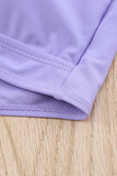 Purple White/Black/Red/Blue/Yellow/Violet/Green/Pink/Khaki Plain Ribbed Texture Sexy Bikini Set LC44575-8