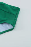 Green White/Black/Red/Blue/Yellow/Violet/Green/Pink/Khaki Plain Ribbed Texture Sexy Bikini Set LC44575-9