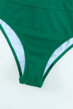 Green White/Black/Red/Blue/Yellow/Violet/Green/Pink/Khaki Plain Ribbed Texture Sexy Bikini Set LC44575-9