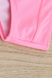 Pink White/Black/Red/Blue/Yellow/Violet/Green/Pink/Khaki Plain Ribbed Texture Sexy Bikini Set LC44575-10
