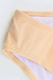 Khaki White/Black/Red/Blue/Yellow/Violet/Green/Pink/Khaki Plain Ribbed Texture Sexy Bikini Set LC44575-16