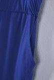 Blue Black/Sky Blue/Blue/Green/Gray Button U Neck Drawstring High Waist Jumpsuit LC643586-5