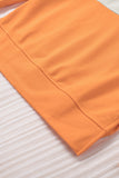 Orange Triple Colorblock Zipper Sweatshirt   Colorblock Leopard Zipper Sweatshirt LC2539002-14