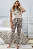 Leopard MAMA Leopard Print Short Sleeve Top and Pants Lounge Set LC15108-20