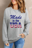 Made in the USA Print Drop Shoulder Long Sleeve Sweatshirt