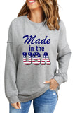 Gray Made in the USA Print Long Sleeve Sweatshirt LC25312014-11