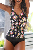 Floral/Dotted Print Ruffles One-piece Swimsuit
