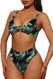 Green Criscross Hollow-out High Waist Bikini LC433299-9