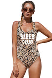 Leopard BABES CLUB Leopard Print Backless One-piece Swimwear LC443084-20