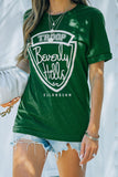 Green Letter Print Casual T-shirt