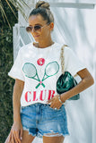 White Casual Letter Print Colorblock Graphic Tee LC25214751-1
