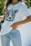 White Leopard Graphic Loose Fit Tee