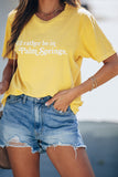 Plain Yellow Letter Print  Casual Tee