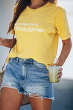 Yellow Casual Letter Print Graphic Tee LC25214764-7