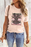 T-shirt grafica a maniche corte colorblock con stampa leopardo pasquale