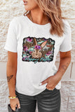 Happy Easter Colorblock Animal Printed T-shirt