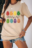 Colorful Easter Eggs Print Graphic Tee