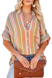 Stripe Striped Woven Print Buttons Shirt LC2552437-19
