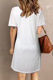 White Weed or Wish Dantelion Graphic T Shirt Dress LC6110142-1