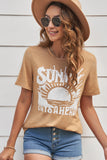 SUNNY DAYS AHEAD Graphic Print Short Sleeve T-shirt