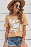 SUNNY DAYS AHEAD Graphic Print Short Sleeve T-shirt