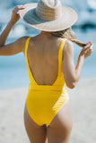 Yellow Fruit Heart-shaped Print Backless One-piece Swimsuit LC443187-7