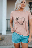 Pink Heart Sketch Mama and Daughter Family T-shirt for Adult LC25216064-10