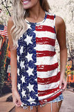 Independent Day Tie Dye American Flag Tank Top