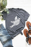 Abstract Bird Print Crewneck Short Sleeve T Shirt