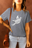 Gray Bird Graphic Print Crewneck Short Sleeve T Shirt LC25216530-11