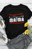 Black MAMA Baseball Graphic Short Sleeve TeeLC25216532-2