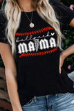 Black MAMA Baseball Graphic Short Sleeve TeeLC25216532-2