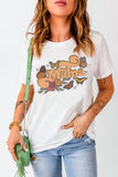 T-shirt a maniche corte con grafica Mama Flowers and Butterflies