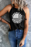 American Made Muscle Monochrome Flag Print Women's Tank Top